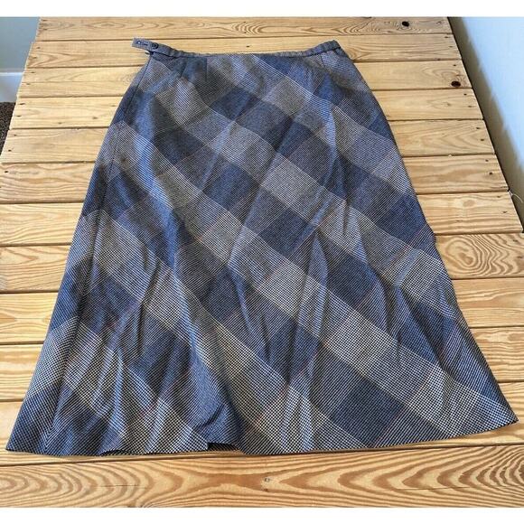 Vintage Pendleton Wool Check Midi Skirt Size 16 Women’s Gray - Picture 2 of 7